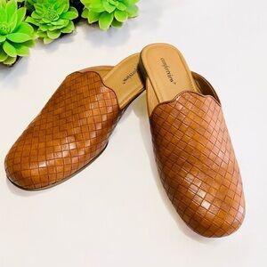 Comfortview MYA # 06117 Cognac Woven Slip-On Mules size 10.5M